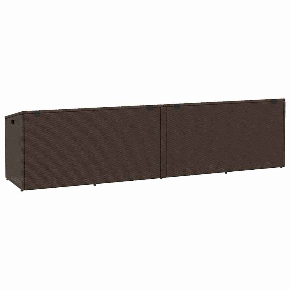 Jenrix Garden Poly Rattan Double Storage Box in Brown