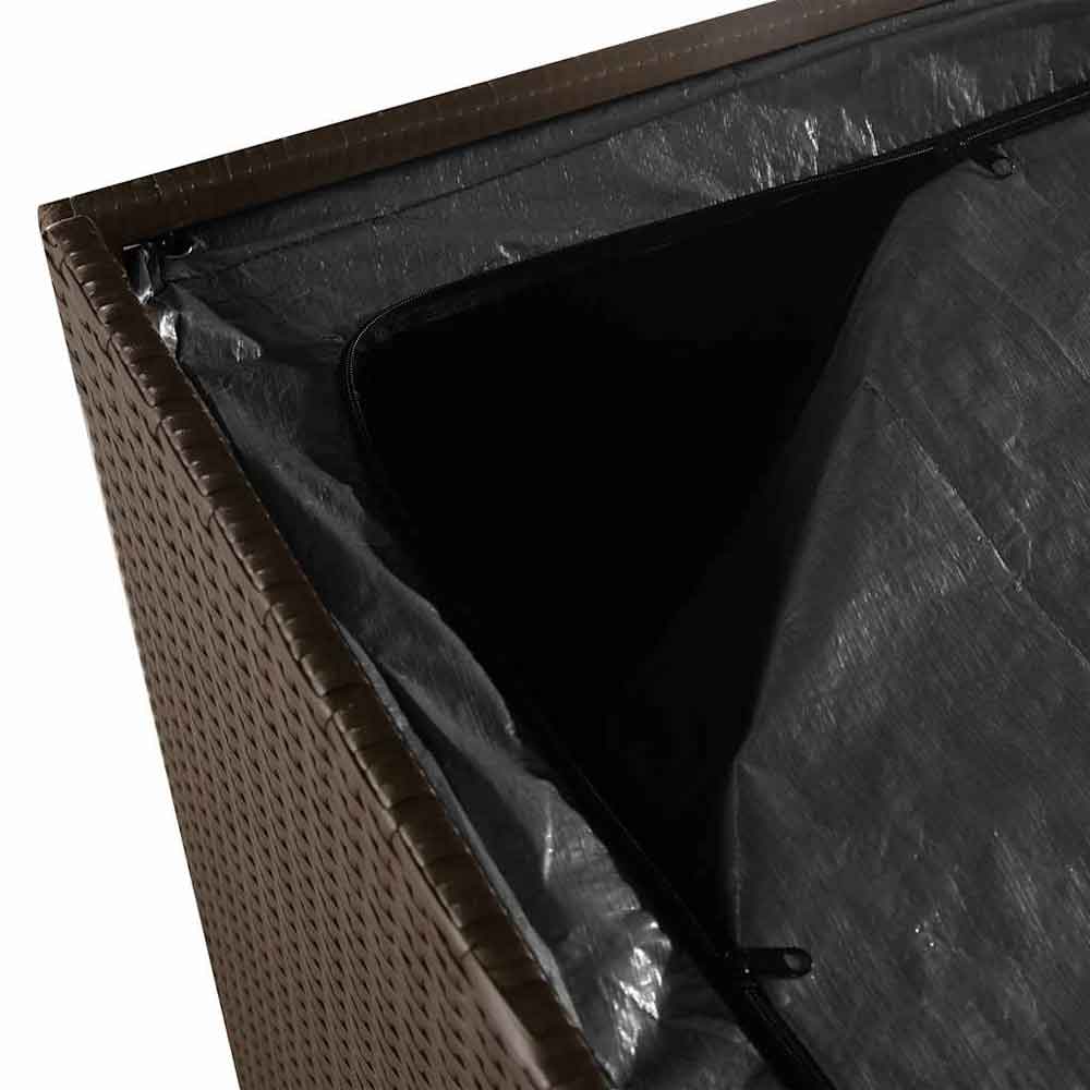 Jenrix Garden Poly Rattan Double Storage Box in Brown