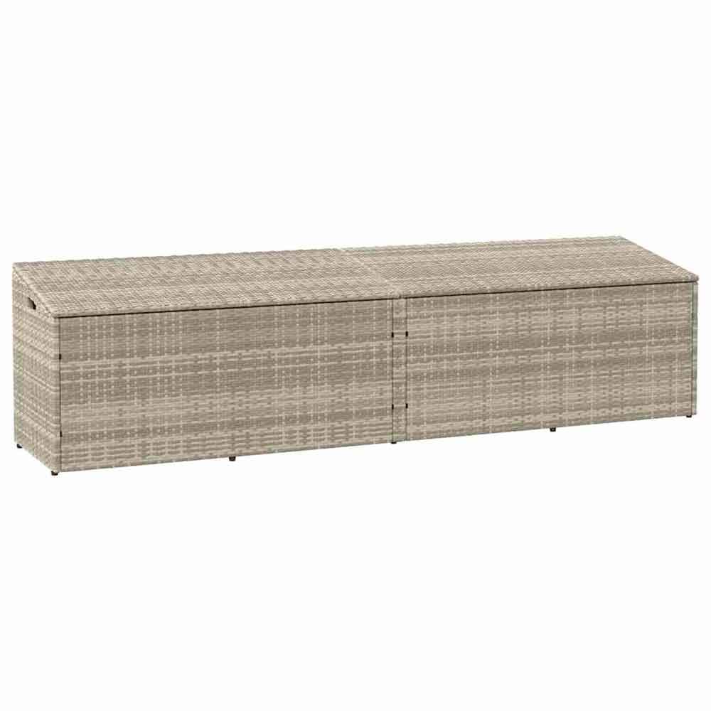 Jenrix Garden Poly Rattan Double Storage Box in Light Grey