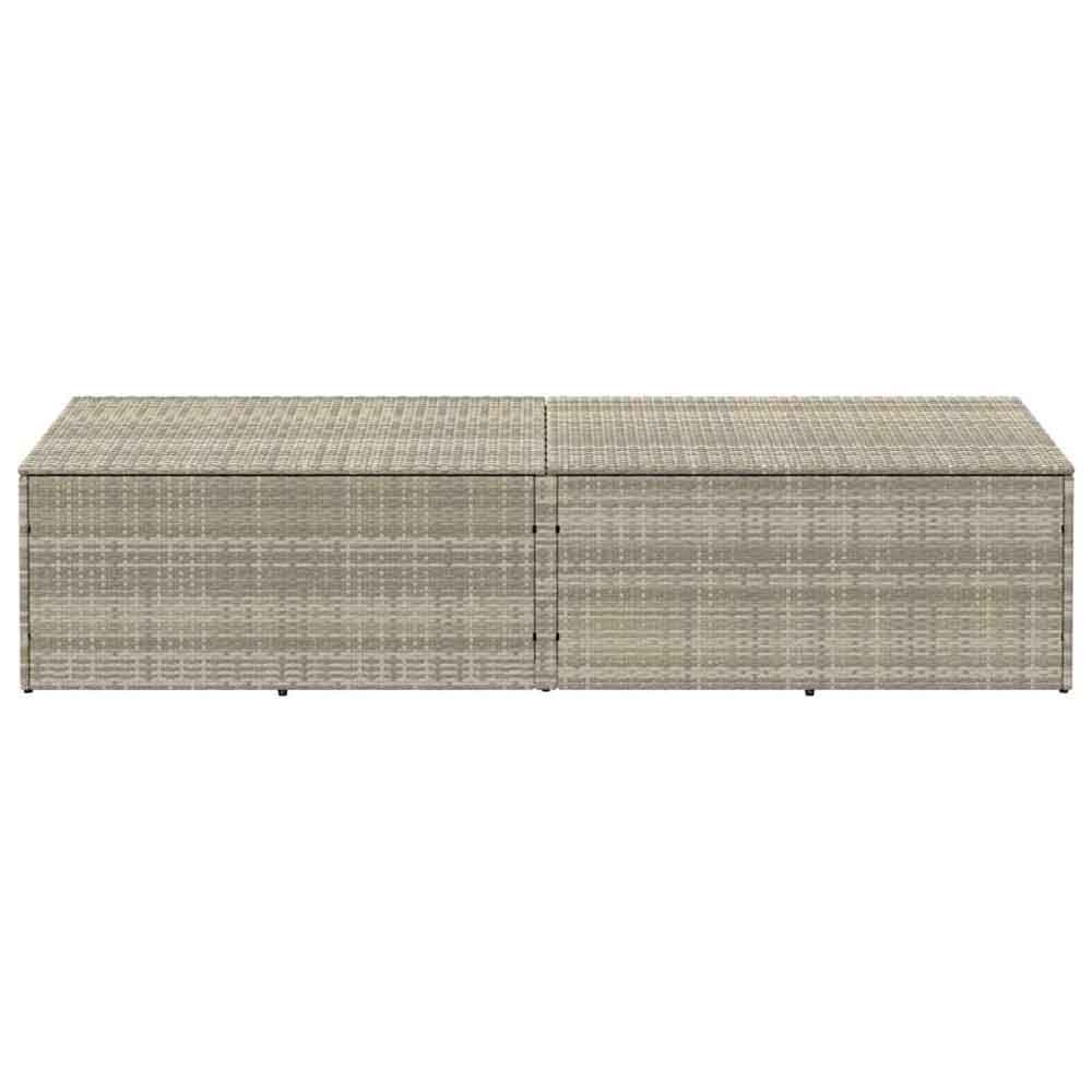Jenrix Garden Poly Rattan Double Storage Box in Light Grey