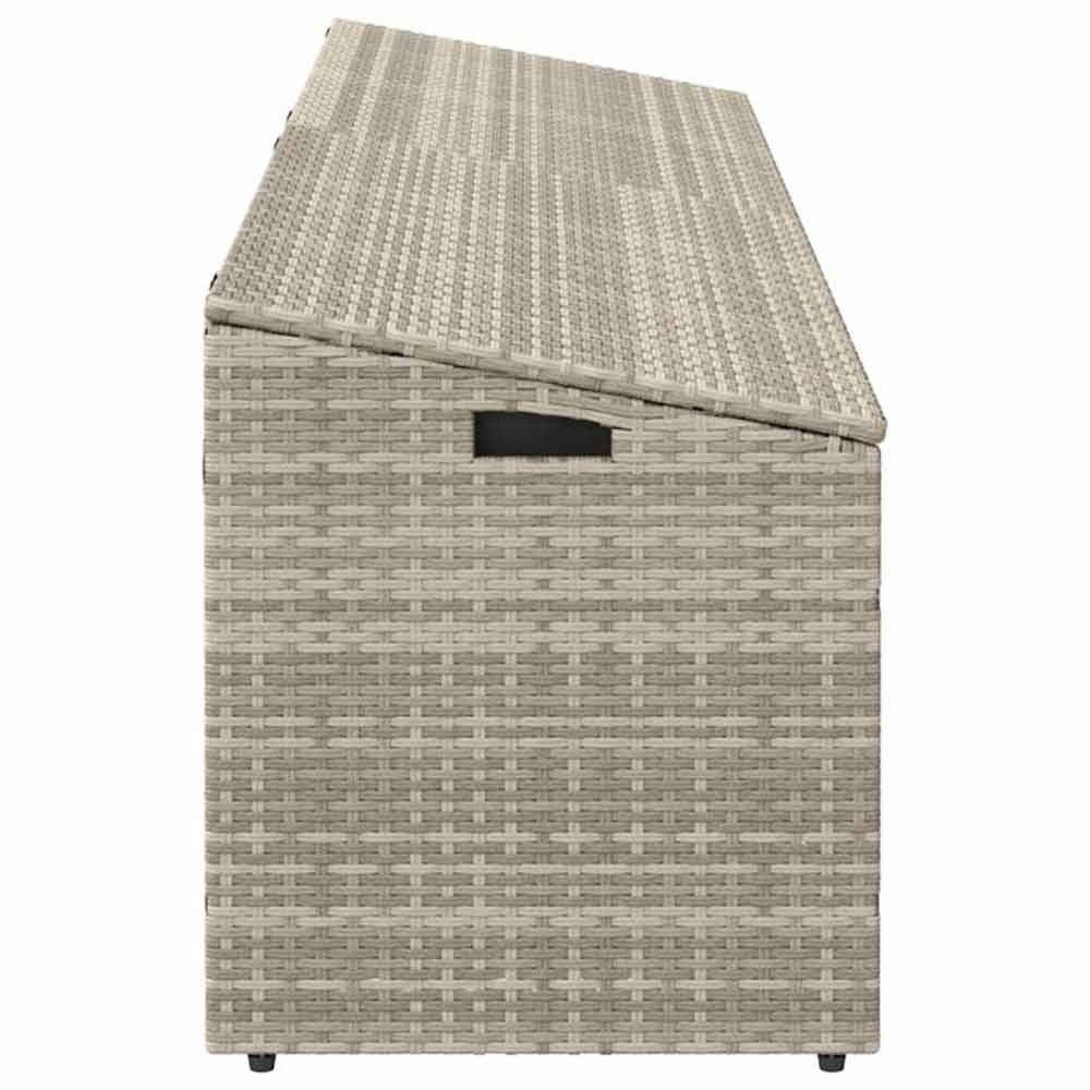 Jenrix Garden Poly Rattan Double Storage Box in Light Grey