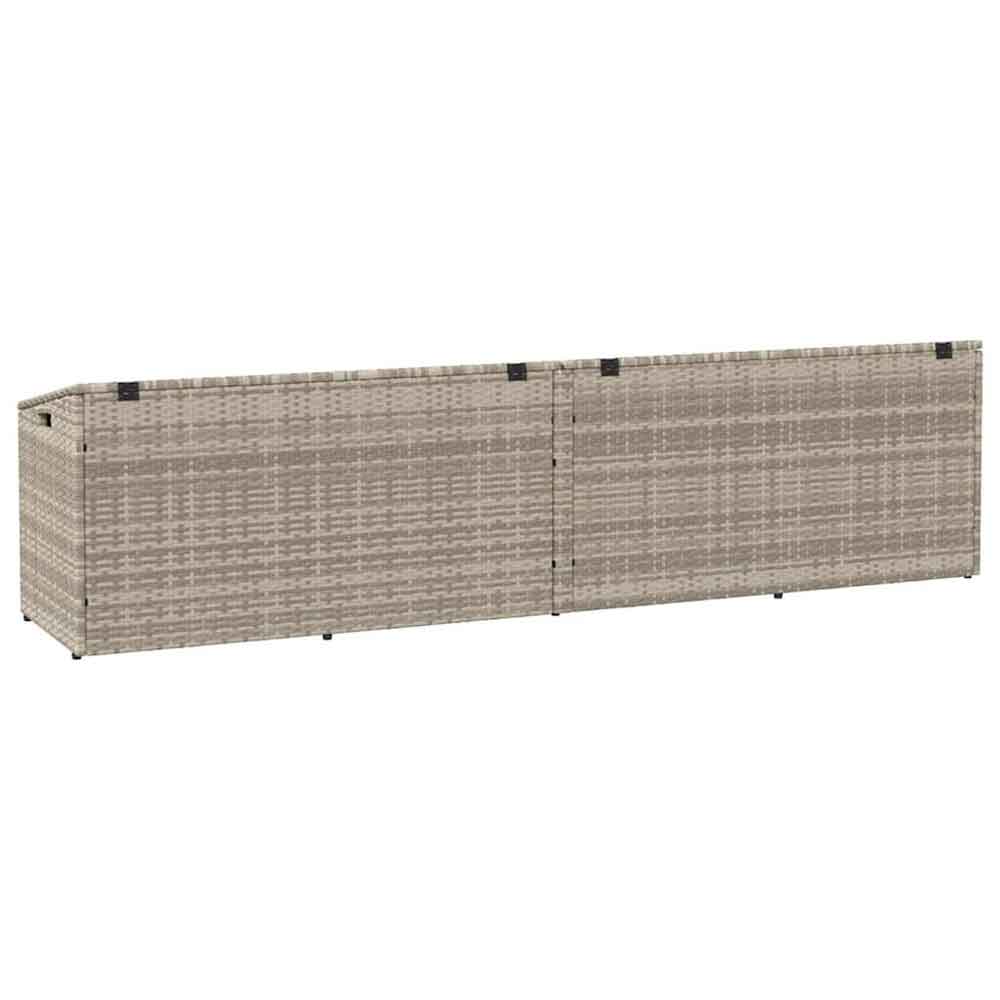 Jenrix Garden Poly Rattan Double Storage Box in Light Grey