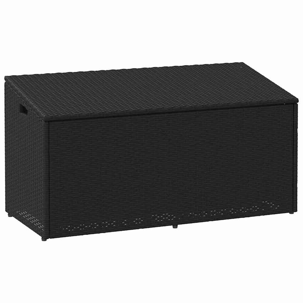 Jenrix Garden Poly Rattan Storage Box in Black