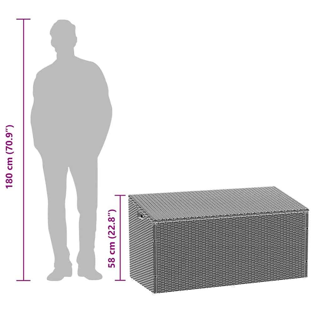 Jenrix Garden Poly Rattan Storage Box in Grey