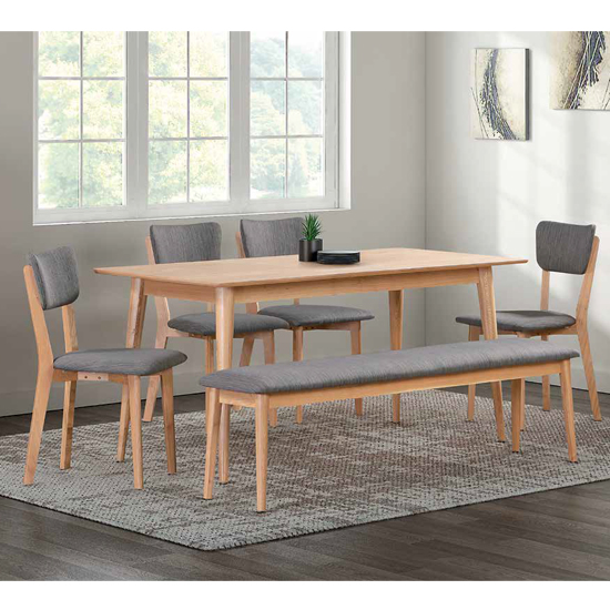 Javion 1200mm Wooden Dining Bench In Natural Oak