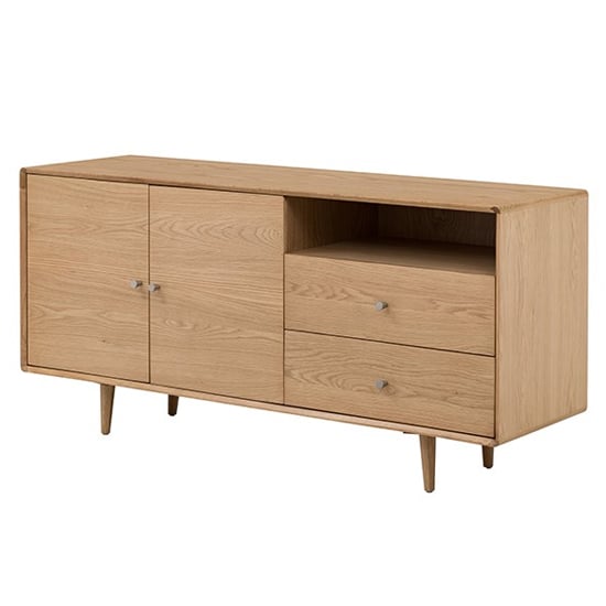 Javion Large Sideboard With 2 Doors 2 Drawers In Natural Oak