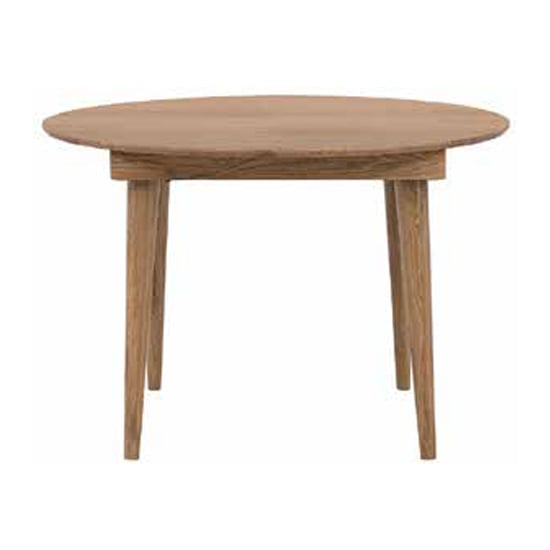 Photo of Javion round 1100mm wooden dining table in natural oak