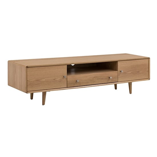 Product photograph of Javion Wooden Tv Stand With 2 Doors In Natural Oak from Furniture in Fashion