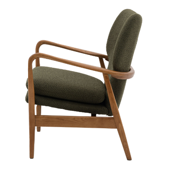 Jenson Fabric Armchair With Wooden legs In Green