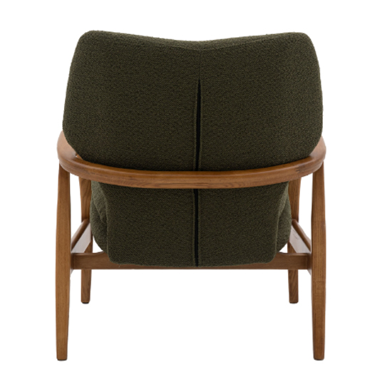 Jenson Fabric Armchair With Wooden legs In Green