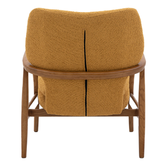 Jenson Fabric Armchair With Wooden legs In Ochre