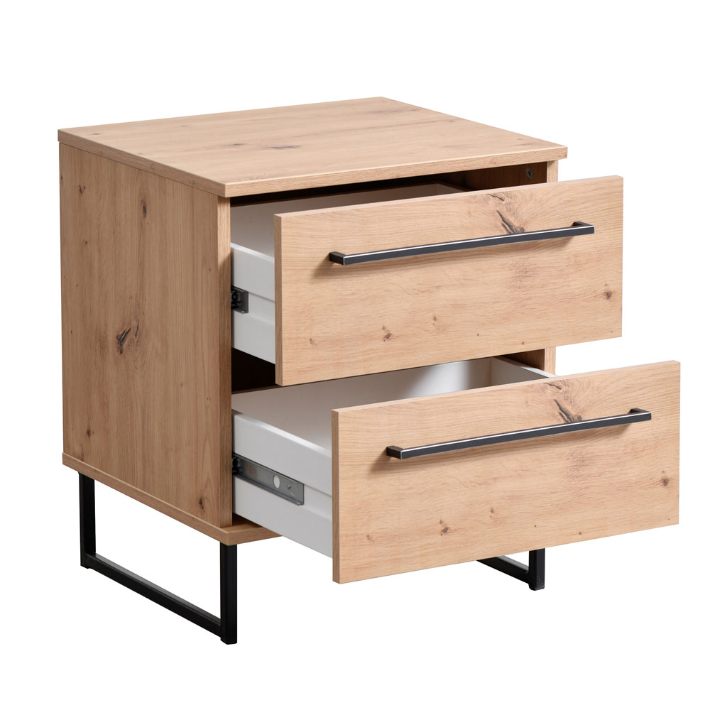 Jenvio Wooden Bedside Cabinet with 1 Drawer in Artisan Oak