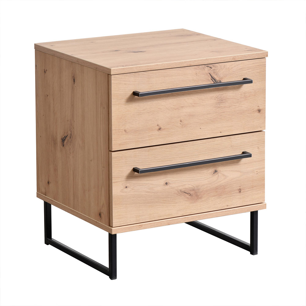 Jenvio Wooden Bedside Cabinet with 1 Drawer in Artisan Oak