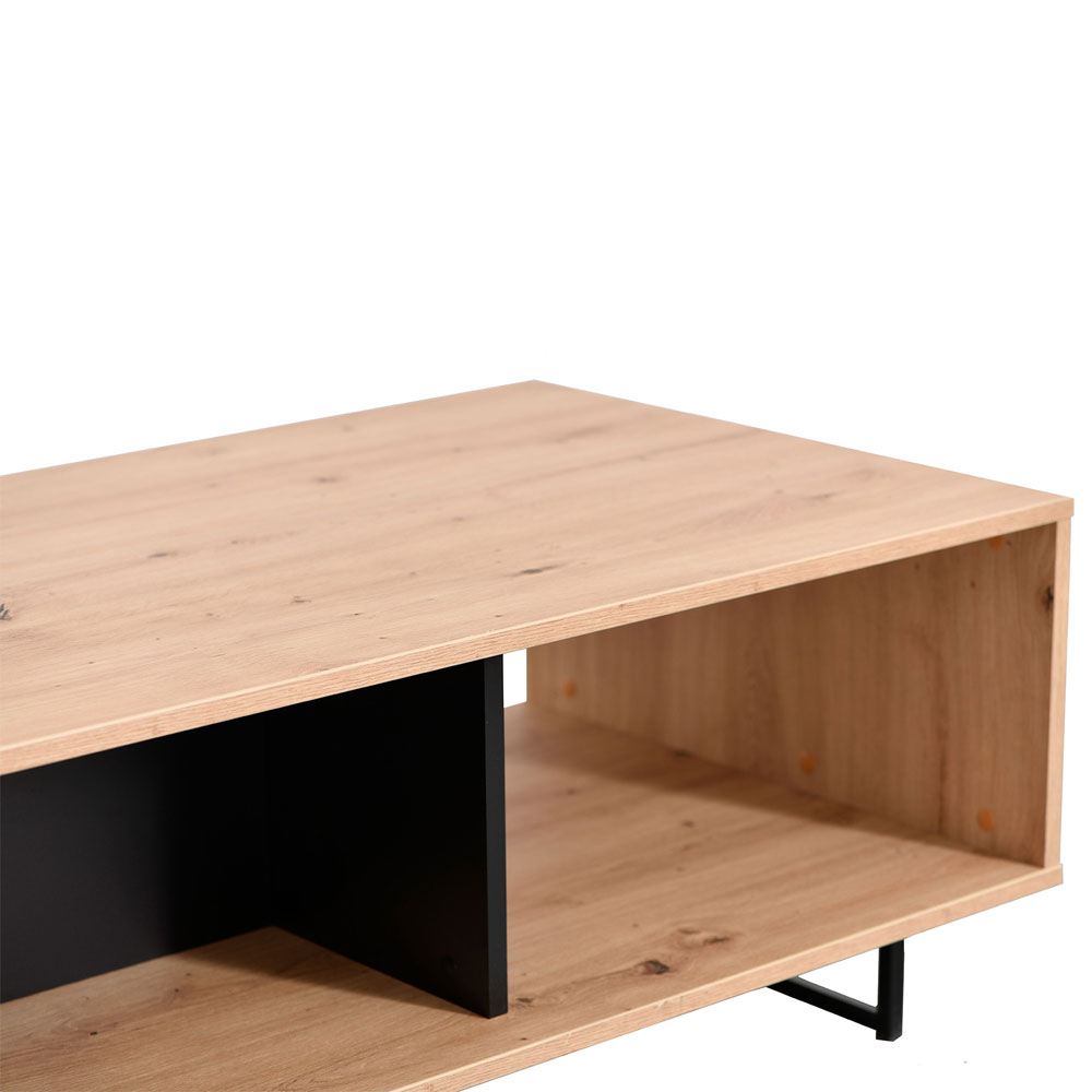 Jenvio Wooden Coffee Table in Artisan Oak and Black