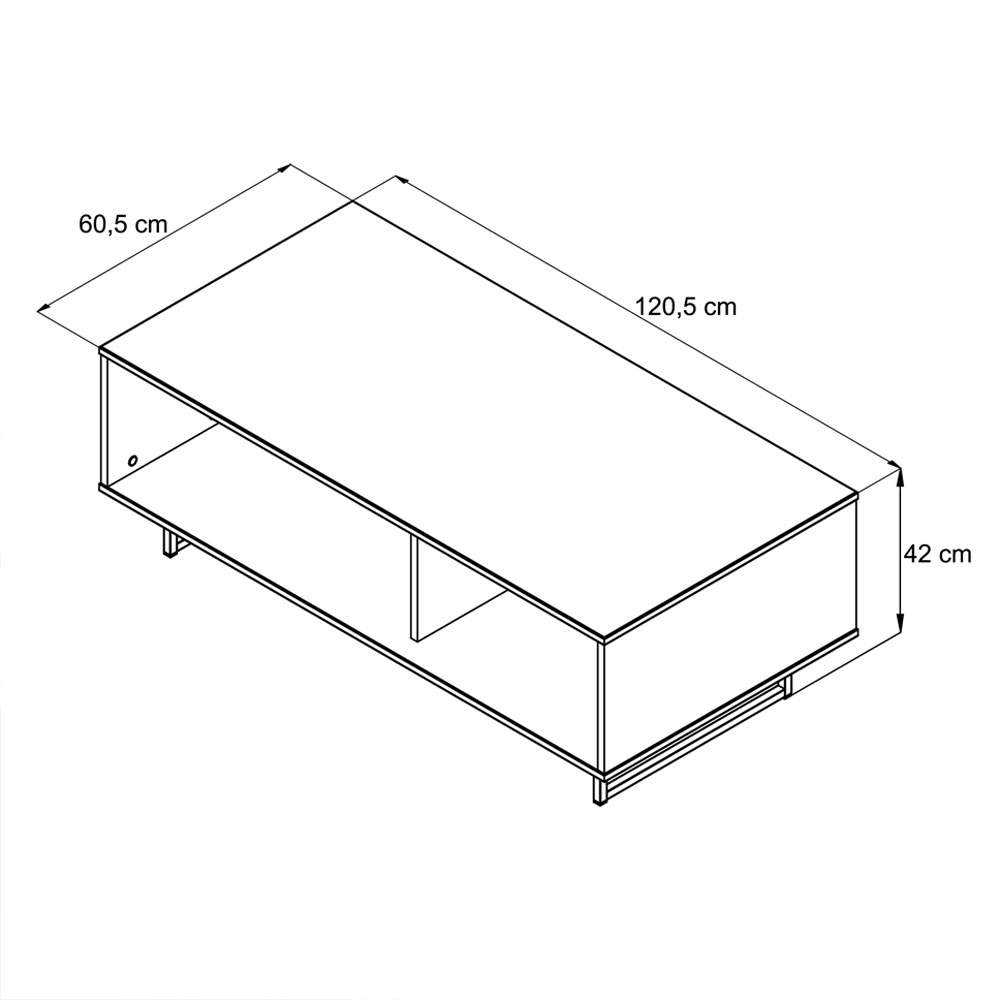 Jenvio Wooden Coffee Table in Artisan Oak and Black