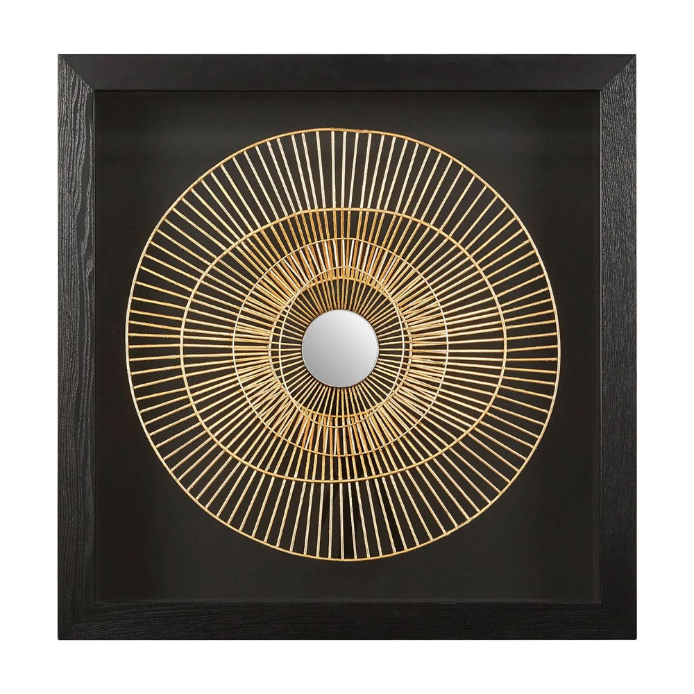 Jenvora Iron Wire Sunburst Wall Art in Black and Gold