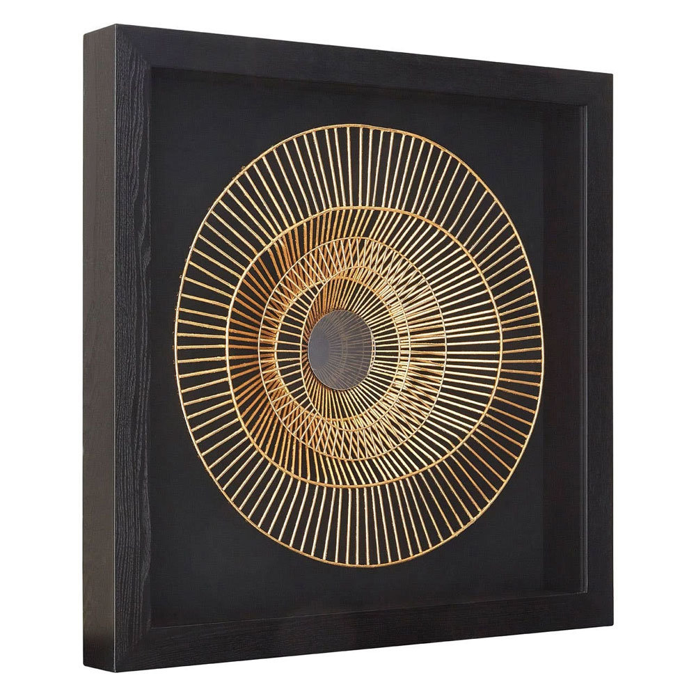 Jenvora Iron Wire Sunburst Wall Art in Black and Gold