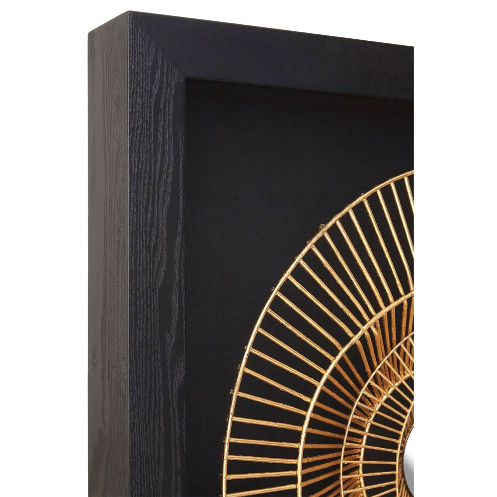 Jenvora Iron Wire Sunburst Wall Art in Black and Gold