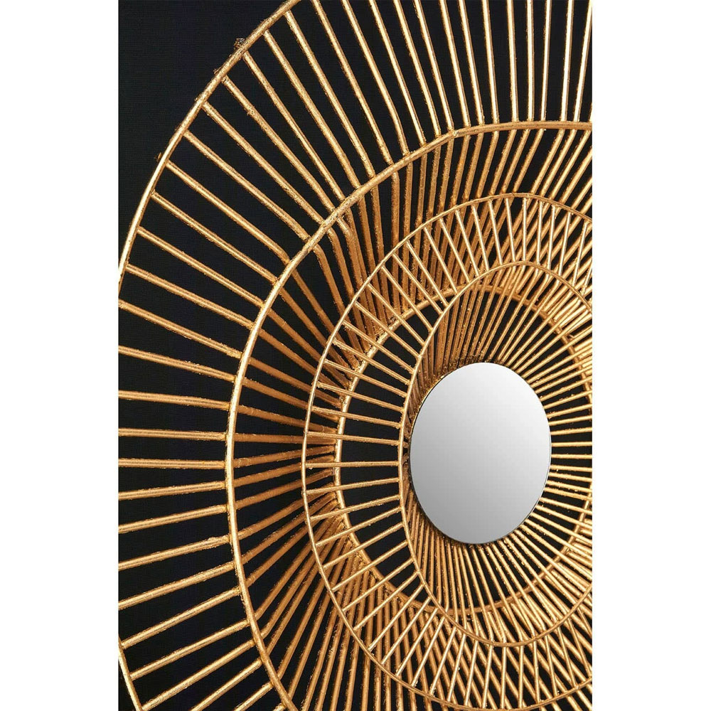 Jenvora Iron Wire Sunburst Wall Art in Black and Gold