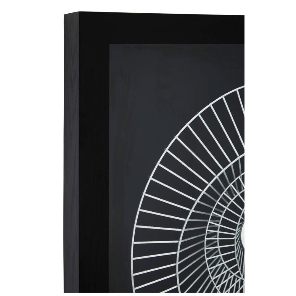 Jenvora Iron Wire Sunburst Wall Art in Black And Silver