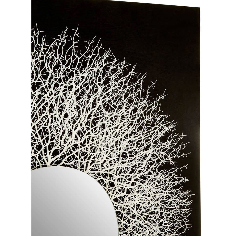Jenvora Plastic Mirrored Wall Art in White and Black