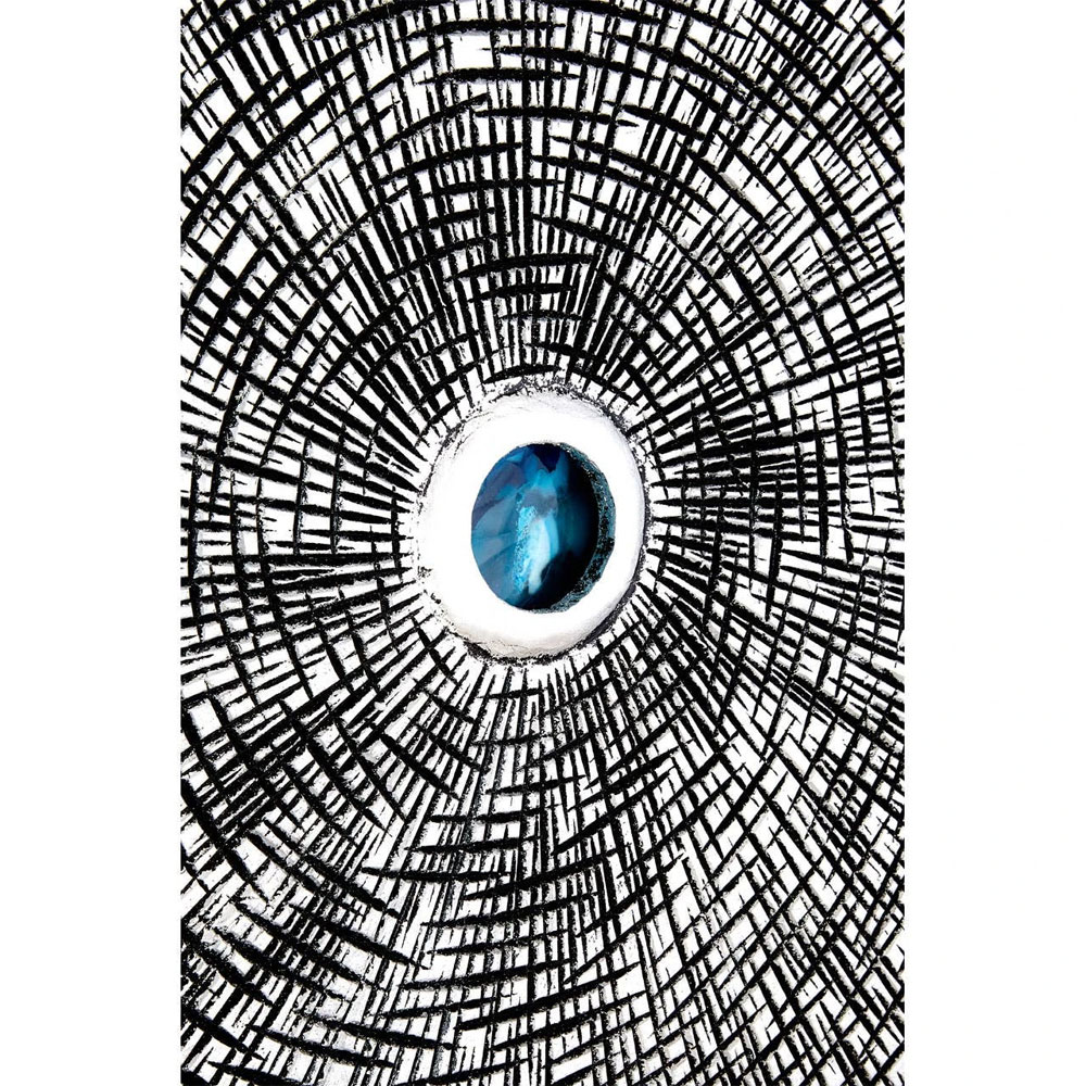 Jenvora Wood Carving And Circle Wall Art in Silver