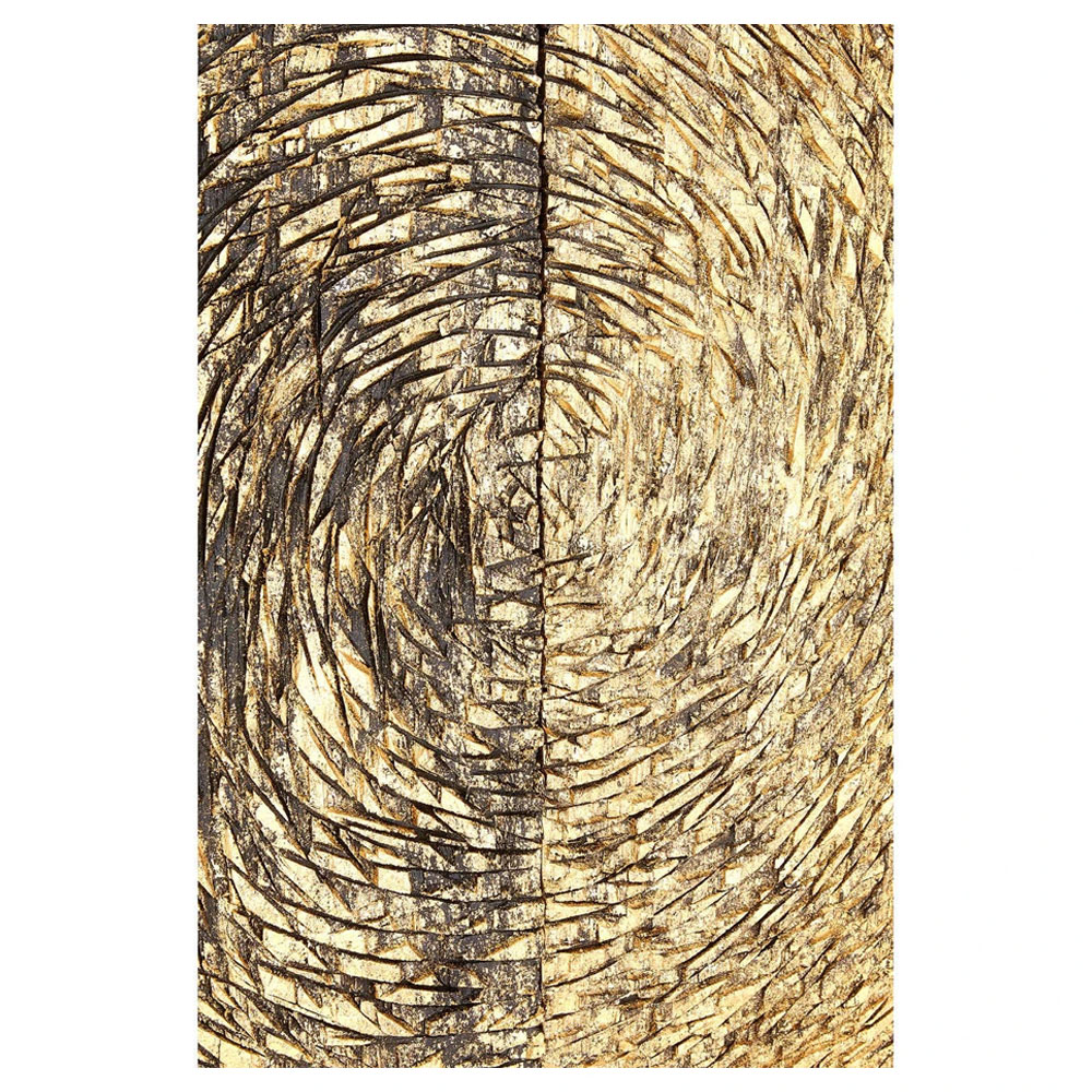 Jenvora Wood Carving Gold Finish Wall Art in Gold