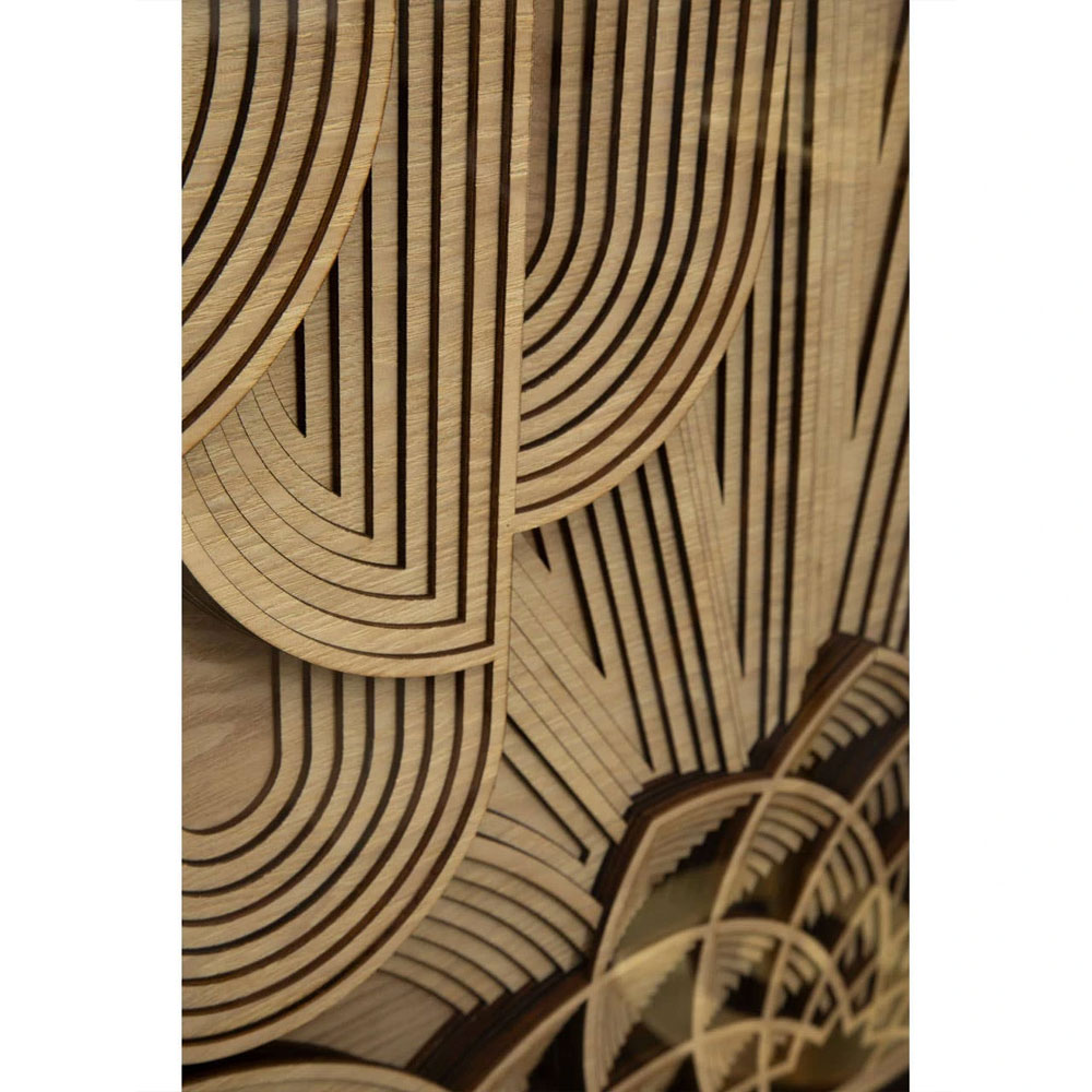 Jenvora Wood Carving Wall Art in Black and Gold