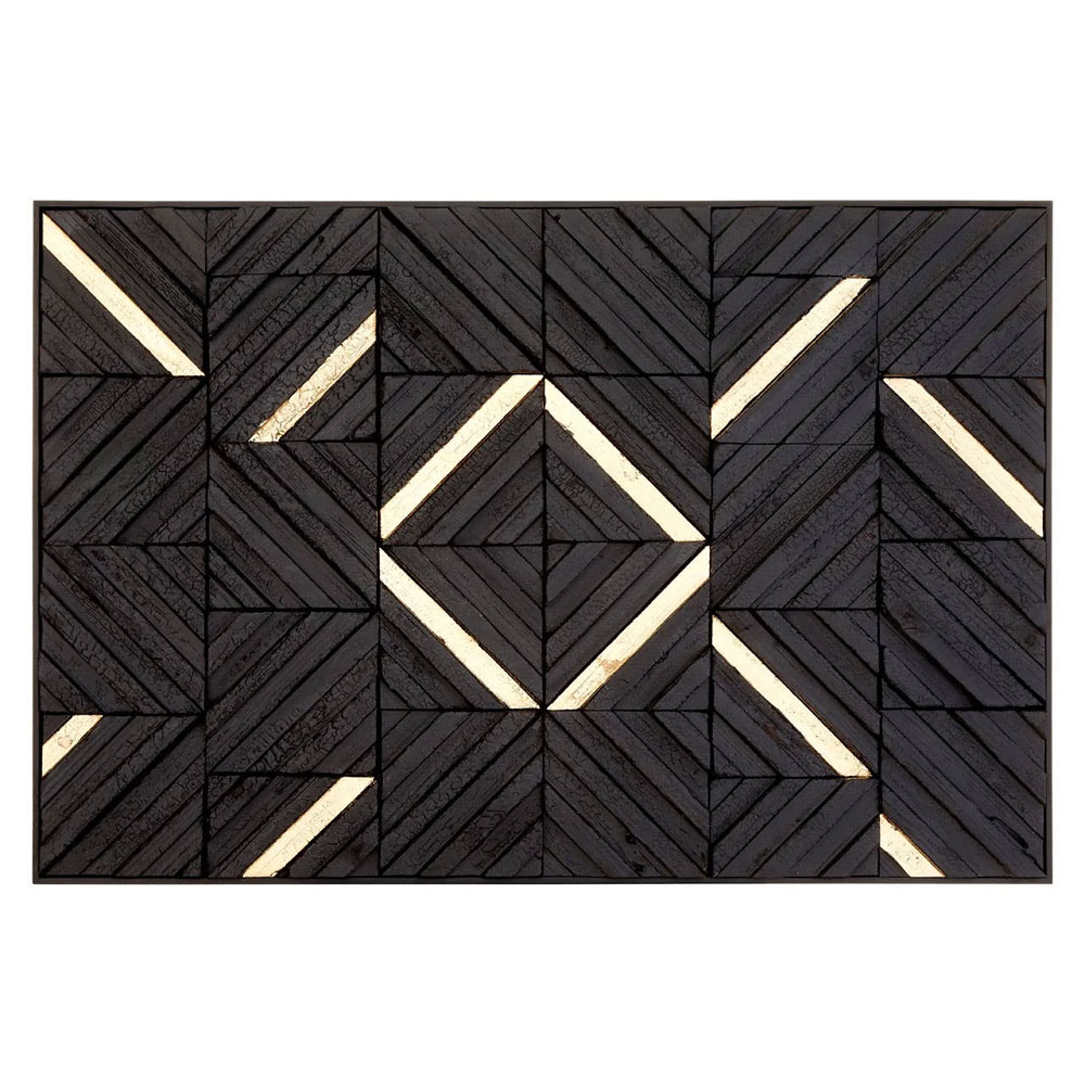 Jenvora Wood Carving Wall Art in Black