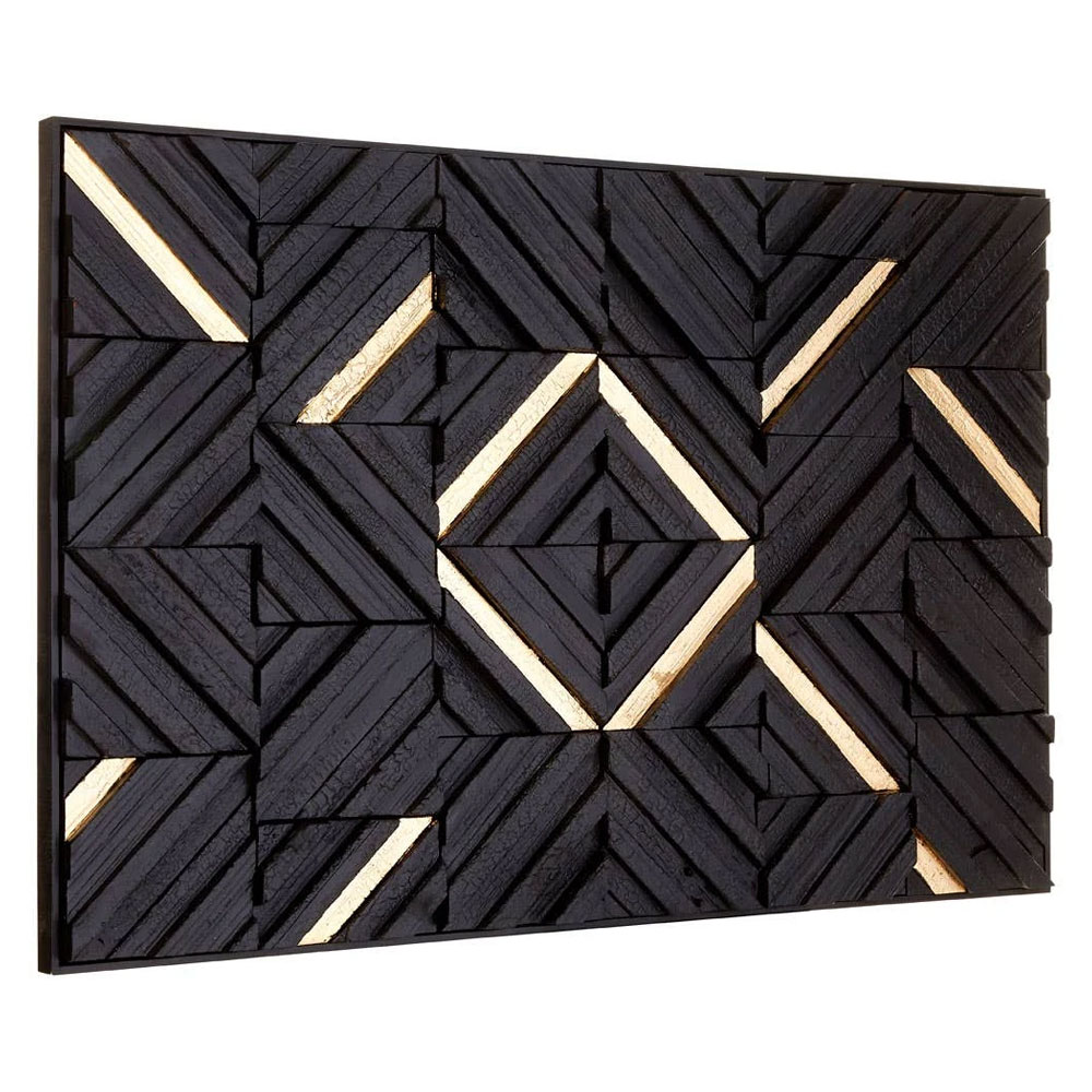 Jenvora Wood Carving Wall Art in Black