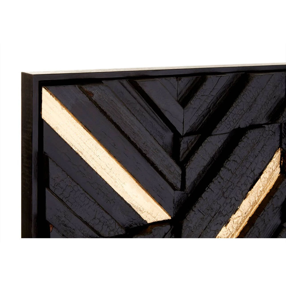 Jenvora Wood Carving Wall Art in Black
