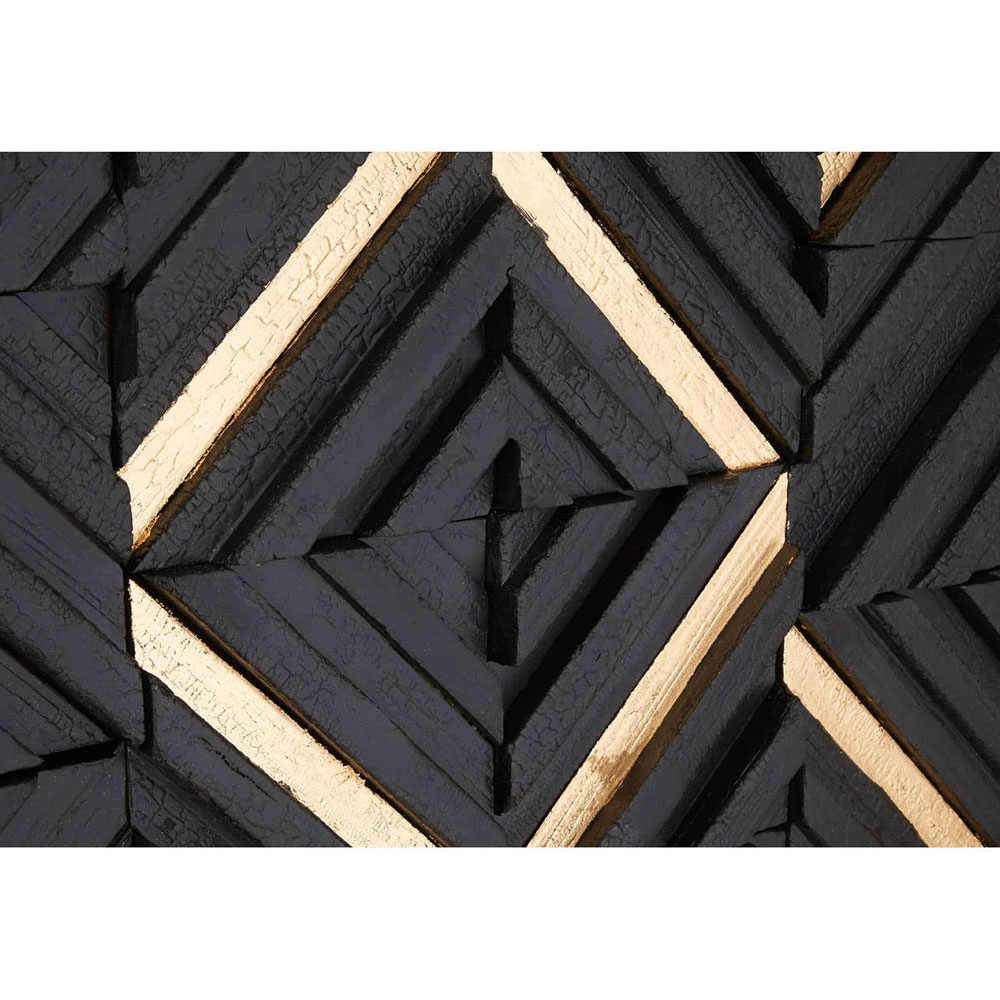 Jenvora Wood Carving Wall Art in Black