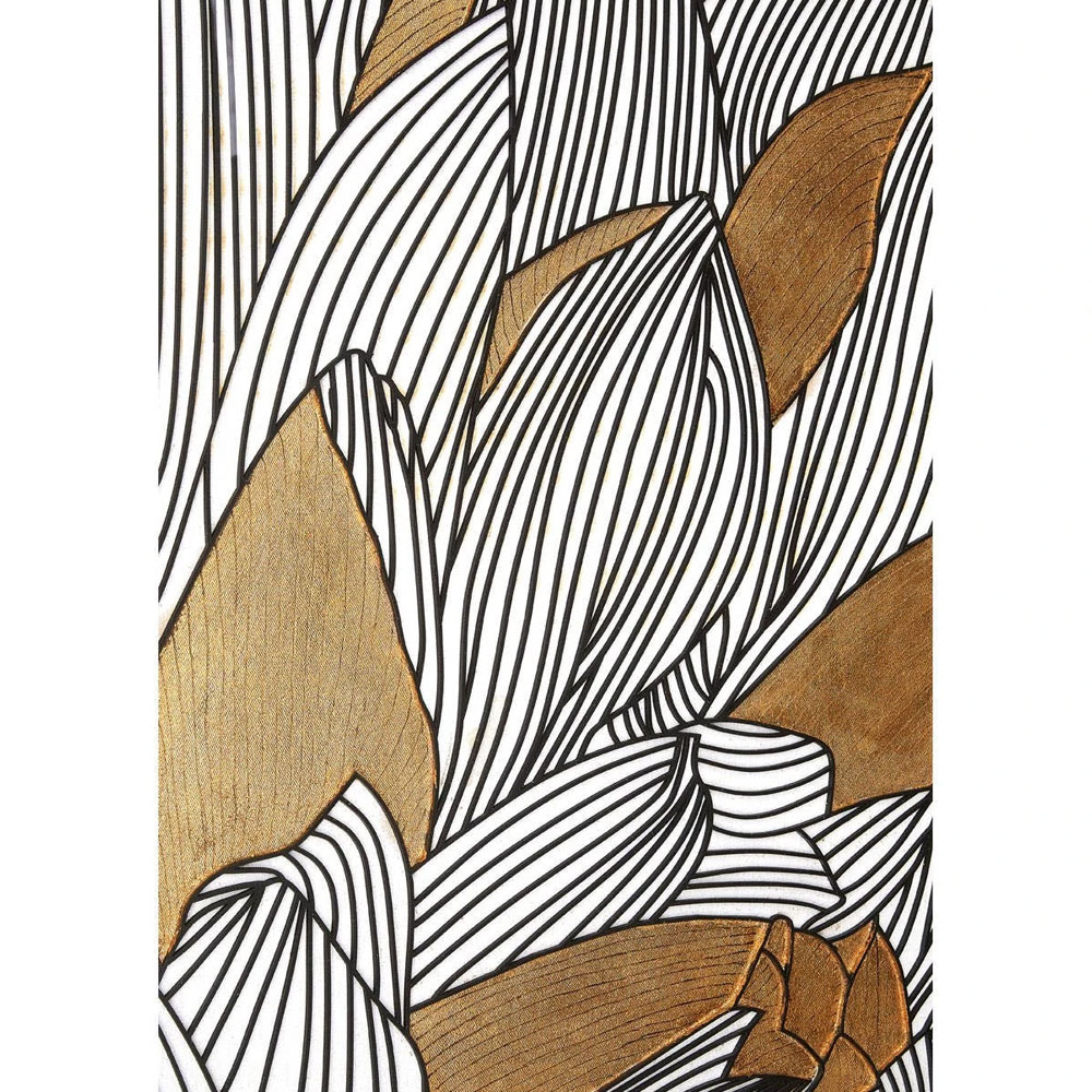 Jenvora Wooden Botanical Framed Wall Art in Black and Gold