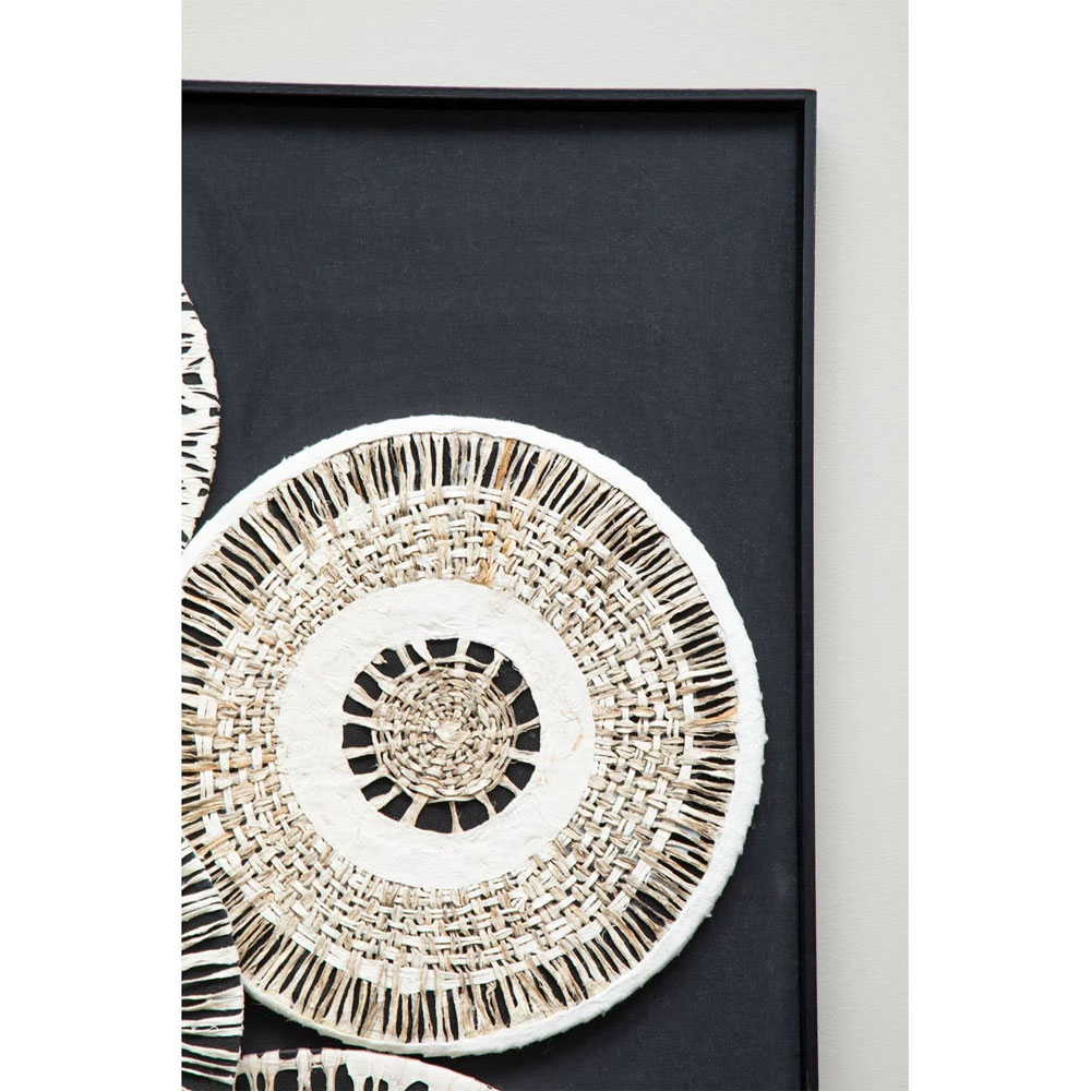 Jenvora Wooden Paper Design Wall Art in Natural And black