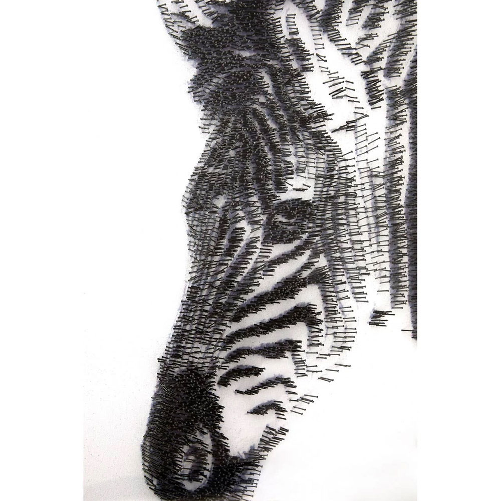 Jenvora Wooden Zebra Framed Wall Art in Black and White