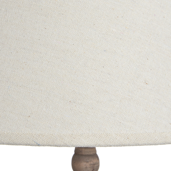 Jerkins Wooden Tripod Floor Lamp In Brown With Beige Linen Shade_5