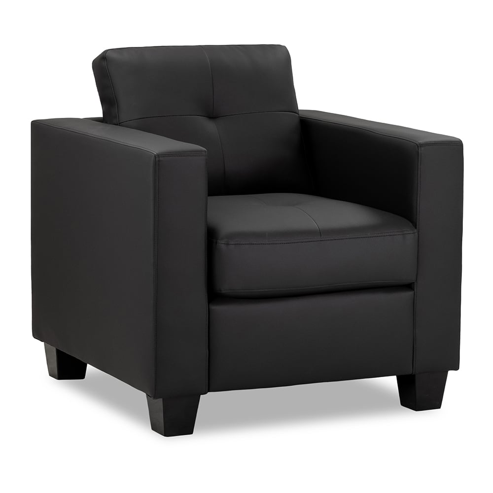 Jerome Faux Leather 1 Seater Sofa In Black