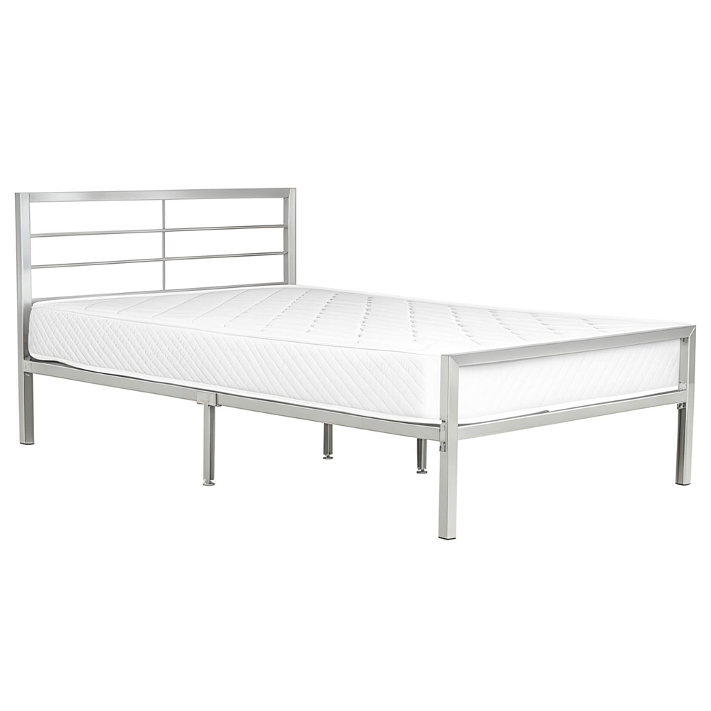 Jerome Metal Double Bed In Silver