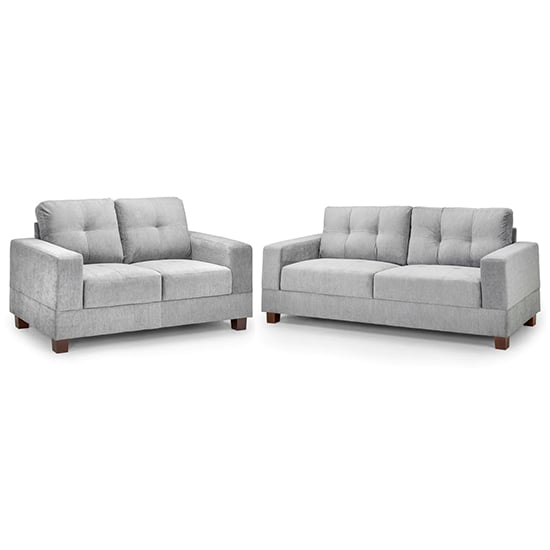 Jerri Fabric 3+2 Seater Sofa Set In Grey