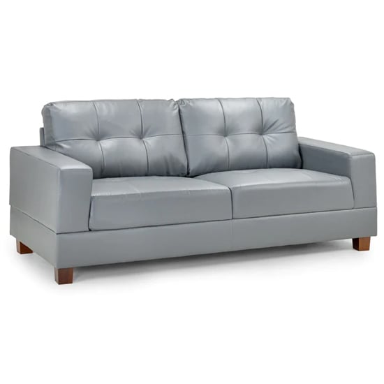 Read more about Jerri faux leather 3 seater sofa in light grey