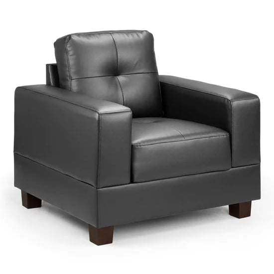 Jerri Faux Leather Armchair In Black