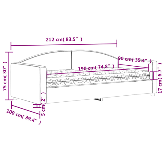 Jersey Fabric Daybed In Dark Grey