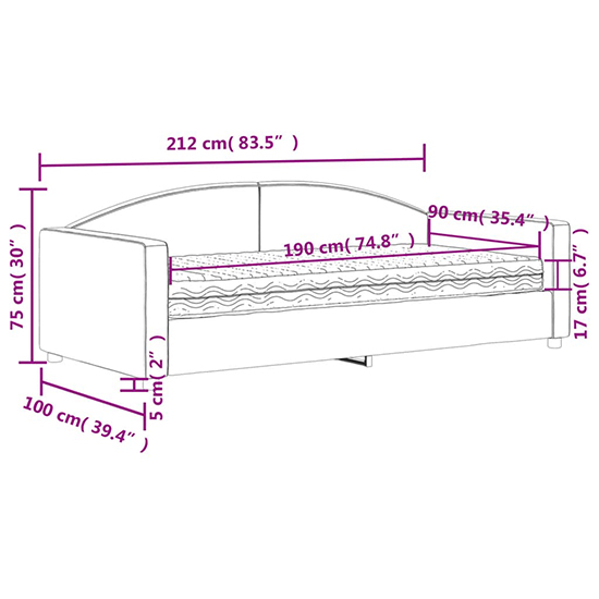 Jersey Fabric Daybed In Light Grey