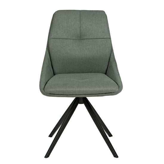 Photo of Jessa fabric dining chair with black legs in green