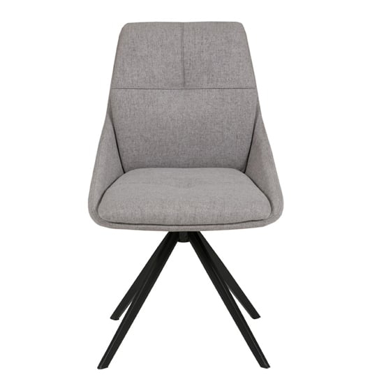 Photo of Jessa fabric dining chair with black legs in light grey