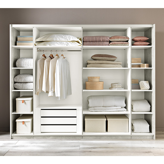 Jessica Extra Large Gloss 2 Mirrored Sliding Door Wardrobe In White
