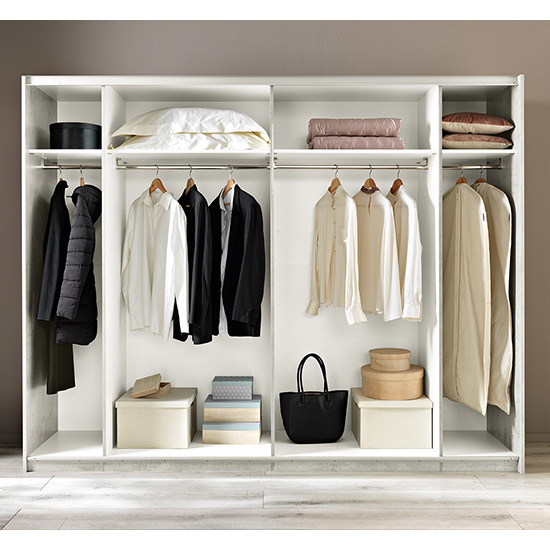 Jessica Extra Large Gloss Sliding Door Wardrobe In White