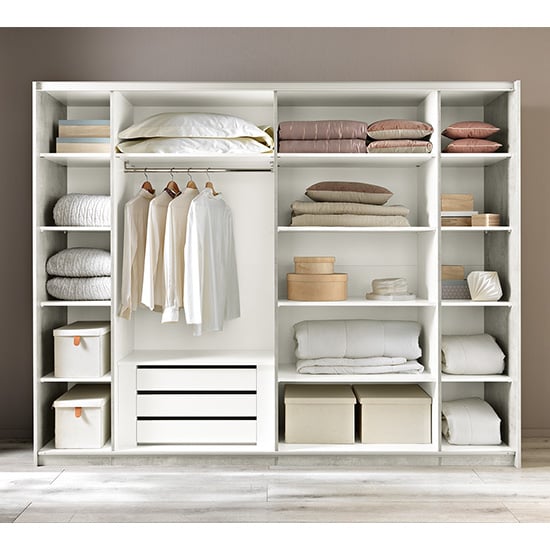 Jessica Large Gloss 2 Mirrored Sliding Door Wardrobe In White