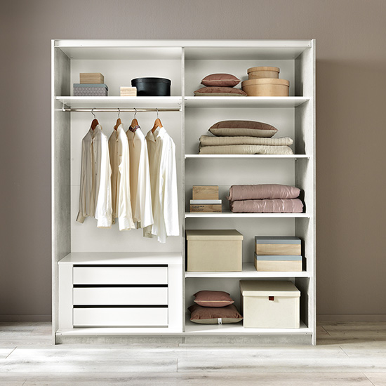 Jessica Medium Gloss Sliding Door Wardrobe In White