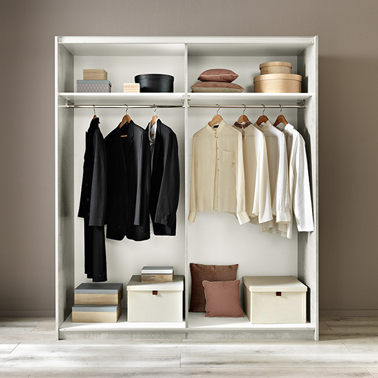 Jessica Medium Gloss Sliding Door Wardrobe In White